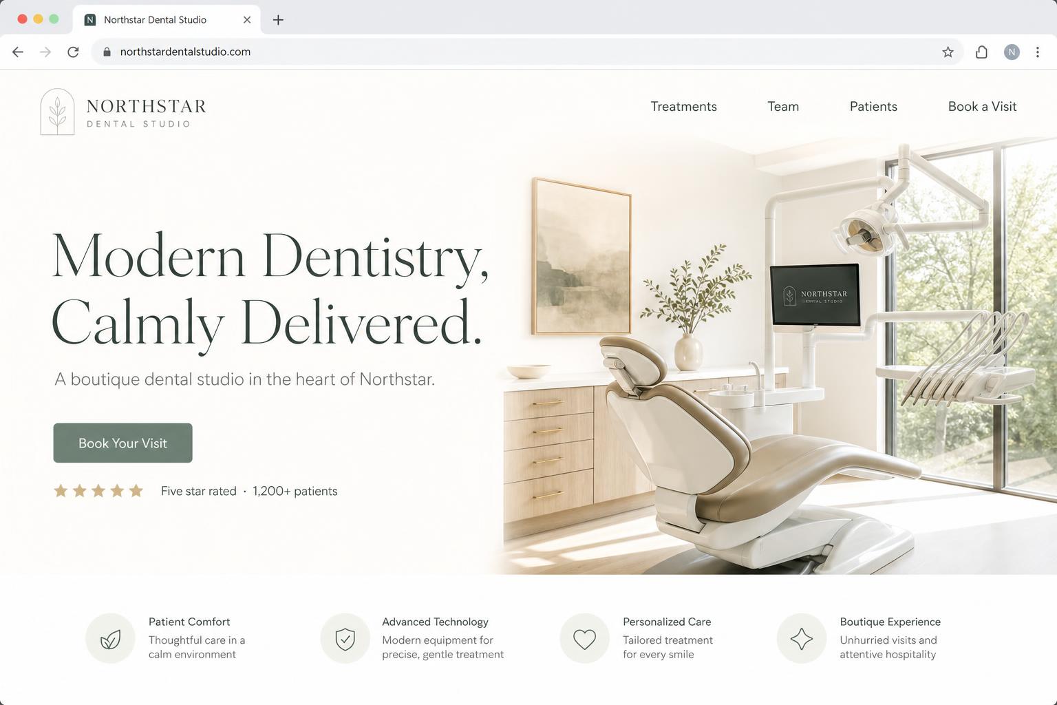 Northstar Dental Care modern premium website after Local Velocity redesign